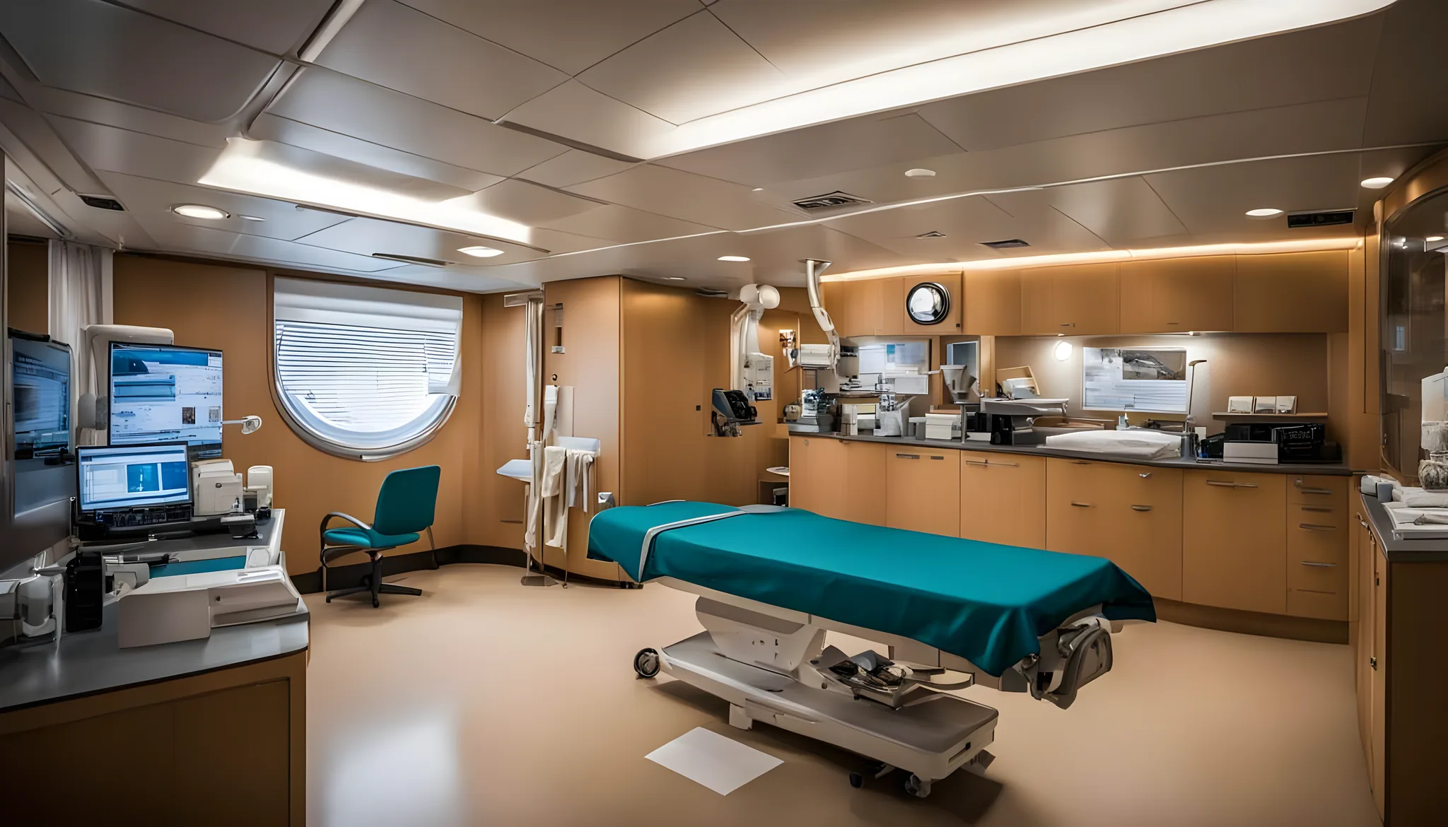 Une clinique médicale de bord sur un navire de croisière